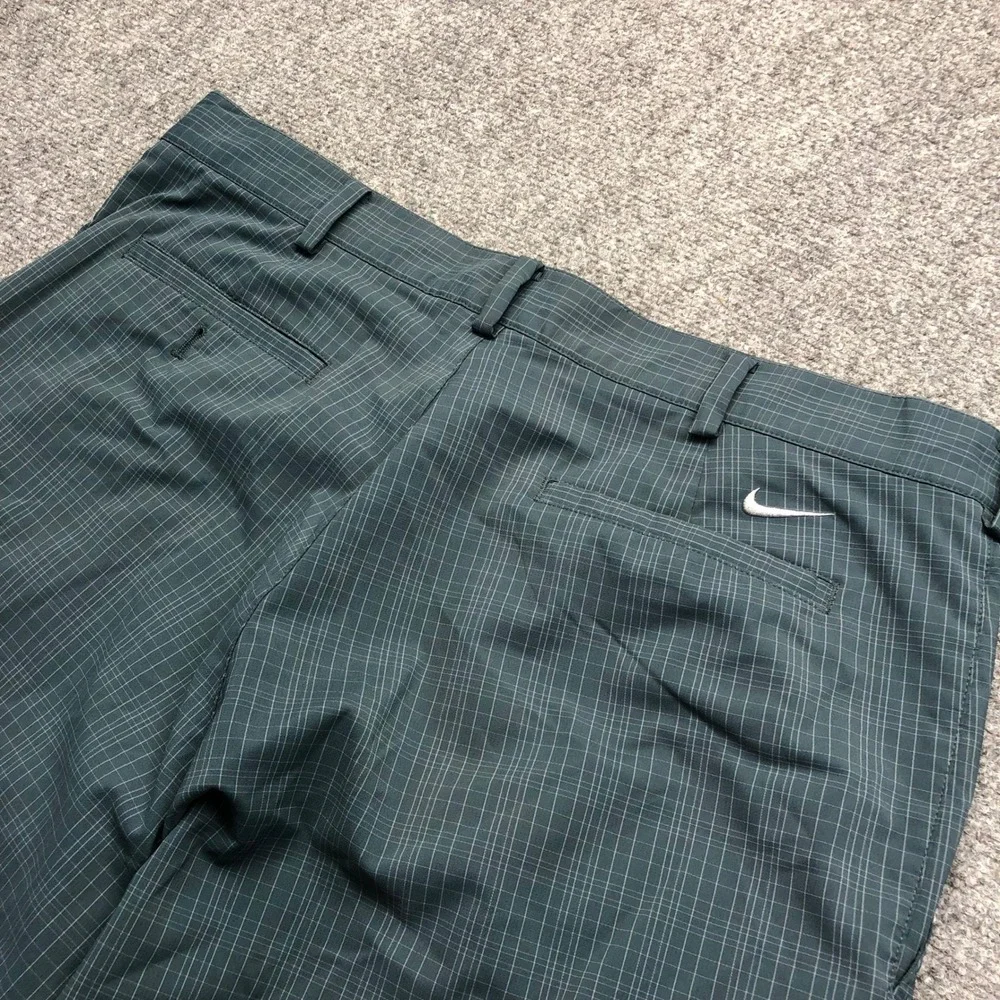 Nike Golf Mens 36x30 Green Plaid NikeFIT DRY Performance Flat Front Pants